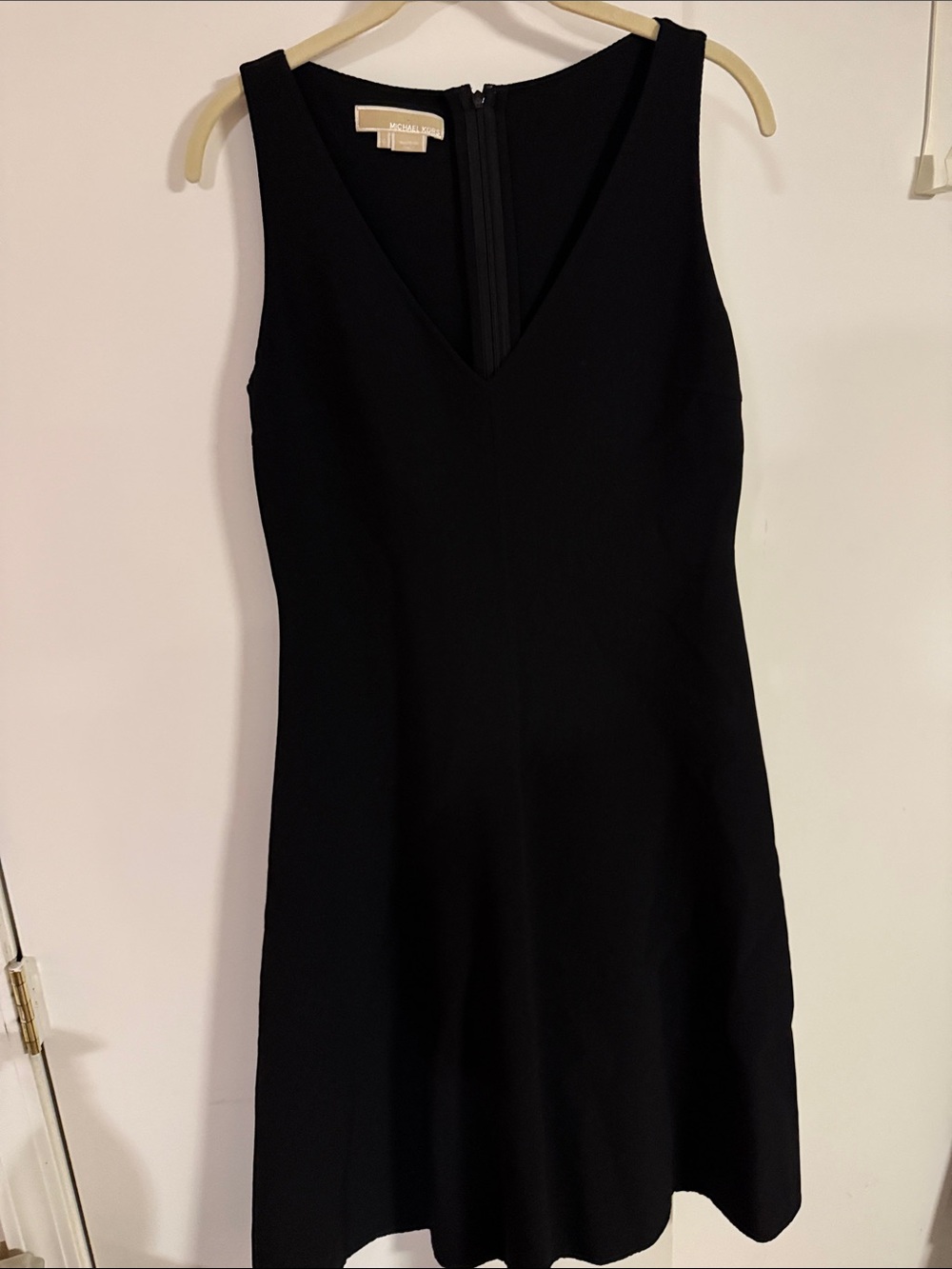 Vintage Michael Kors Black V-Neck Midi A-Line Dress